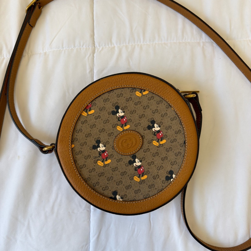 Gucci Tan Mickey Mouse Crossbody Bag
